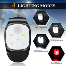Load image into Gallery viewer, LED Clip Light 4 Lighting Modes Clip Night Lamp Safety Warning for Jogging