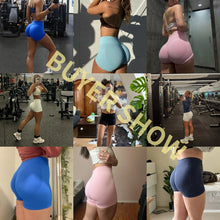 Load image into Gallery viewer, Dfyne Impact Shorts Low Ribbed Band Yoga Shorts Seamless Scrunch Bum Workout Gym Shorts