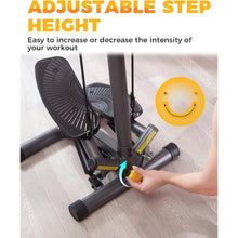 Load image into Gallery viewer, Twist Stepper with Resistance Bands, Stepper Machine with 300LBS Weight Capacity, Full Body Workout