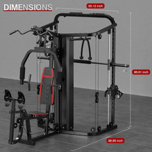 Load image into Gallery viewer, Home Gym System Workout Station,Smith Machine with 138LB Weight Stack, Leg Press