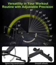 Load image into Gallery viewer, Adjustable Weight Bench with Preacher Pad Leg Extension and Leg Curl 800LBS Workout Bench