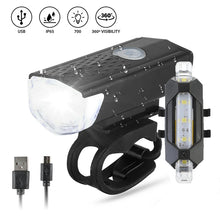 Load image into Gallery viewer, Bike Bicycle Light USB LED Rechargeable Set