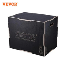 Load image into Gallery viewer, VEVOR 3 in 1 Plyometric Jump Box Wooden Plyo Box Black For Home Gym