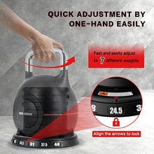 Load image into Gallery viewer, Kettlebell Weight Set-Quickly Adjusts 7 Weights(5lb-44lb)