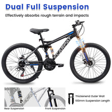 Load image into Gallery viewer, Ecarpat Dual Full Suspension Mountain Bike 24/26/27.5 Inch, Mens Women Teenagers