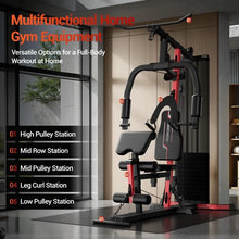 Load image into Gallery viewer, Home Gym System with 160LB Weight Stack, Multifunctiona
