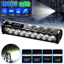 Load image into Gallery viewer, Bicycle Light Front 8/17LED 25500Lumen Bike Light 10000mAh