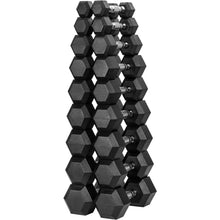 Load image into Gallery viewer, Hex Dumbbell Rubber Encased Dumbbell Strength Training Hex Dumbbell