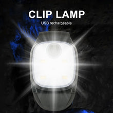 Load image into Gallery viewer, LED Clip Light 4 Lighting Modes Clip Night Lamp Safety Warning for Jogging