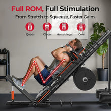 Load image into Gallery viewer, FEIERDUN 3‑in‑1 Leg Press Hack Squat Machine with Ultra-Quiet Pulley System