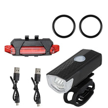 Load image into Gallery viewer, USB Rechargeable Bike Light Set Front Light with Taillight