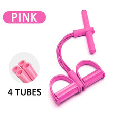 Load image into Gallery viewer, Multifunction Tension Rope 4-Tube Elastic Yoga Pedal Puller Resistance Band Tension Rope for Leg Stretching
