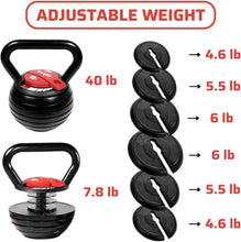 Load image into Gallery viewer, Adjustable Kettlebell Weight Set