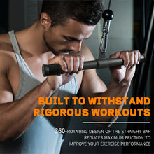 Load image into Gallery viewer, Fitness 360° Rotating Straight Bar Pull Down Bar Bicep Tricep Rope Cable