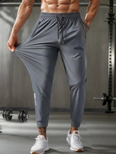 Load image into Gallery viewer, Men's Waist Drawstring Quick-drying High Elasticity Solid Color Sports Training Outdoor Long Pants