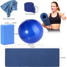 Load image into Gallery viewer, Yoga Beginners Kit Yoga Blocks 2 Pack Yogas Strap Ball Mat with Carrying Strap
