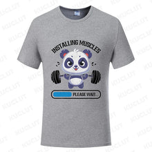 Load image into Gallery viewer, Funny Panda Gym Print T-Shirt Summer Tees for Men Women