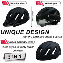 Load image into Gallery viewer, PJT New LED Bike Helmet With Sun Goggle Visor