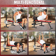 Load image into Gallery viewer, 6 in 1 Weight Bench Set with Squat Rack