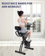 Load image into Gallery viewer, Exercise Bike Folding Magnetic Upright Stationary with Pulse Sensor Monitor