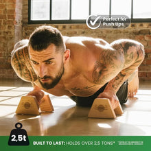 Load image into Gallery viewer, WOODPOWER® - PowerBars, Wooden Parallettes Push Up Bars