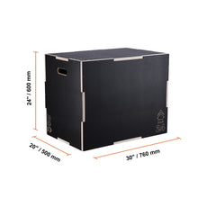 Load image into Gallery viewer, SucceBuy 3 in 1 Plyometric Jump Box Wooden Plyo Box Black For Home Gym