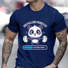 Load image into Gallery viewer, Funny Panda Gym Print T-Shirt Summer Tees for Men Women