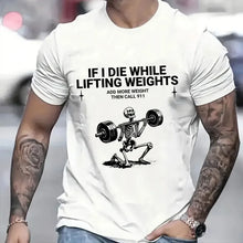 Load image into Gallery viewer, Gym Workout T-shirts for Men Clothing Funny Weightlifting Tshirts