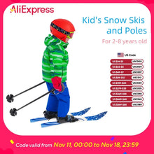 Load image into Gallery viewer, Kid's Beginner Snow Skis and Poles for Age 2-8 Years Old