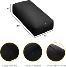 Load image into Gallery viewer, Rectangular Cotton Yoga Bolster with Removable Cover