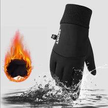Load image into Gallery viewer, Black Winter Warm Full Fingers Waterproof Cycling Outdoor Sports Running Ski Touch Screen Fleece Gloves
