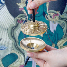 Load image into Gallery viewer, Tibetan Tingsha Cymbals 2pcs, Meditation Sanskrit Brass Chime Bells