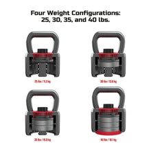 Load image into Gallery viewer, 25 lbs SmartStack Wide handle Adjustable Kettlebell, 40 lbs, Black