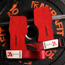 Load image into Gallery viewer, 1Pair Cowhide Weightlifting Gloves Deadlift Grip Pads for Fitness Gym Fitness Wrist Straps