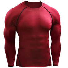 Load image into Gallery viewer, Compression Long Sleeve T Shirt Men Elastic Training T-shirt