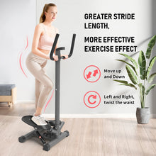Load image into Gallery viewer, leikefitness Premium Portable Twist Stair Stepper Adjustable Resistance, Twisting Step Fitness Machine with Bands and LCD Monito