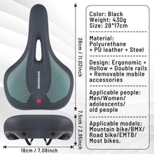 Load image into Gallery viewer, Pro Shock Absorption Bike Saddle – High-Density Gel & Memory Foam