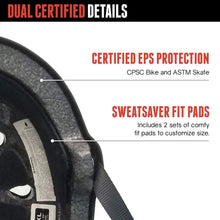 Load image into Gallery viewer, Dual Certified Bike and Skateboard Helmet