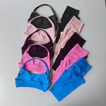 Load image into Gallery viewer, Seamless Women's Beauty Back Sports Bra Lingerie Peach Buttocks Fitness High Waist Legigngs Gym Pilates Set