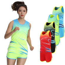 Load image into Gallery viewer, Women Track And Field Suits Breathable Sprint Running Vest Shorts