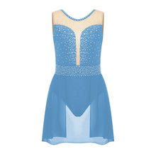 Load image into Gallery viewer, Children Mesh Skating Skirted Bodysuit