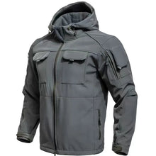 Load image into Gallery viewer, Men's Winter Autumn SoftShell Fleece Waterproof Jackets Cargo Hood Coats Fishing Hiking