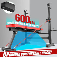 Load image into Gallery viewer, 6 in 1 Weight Bench Set with Squat Rack