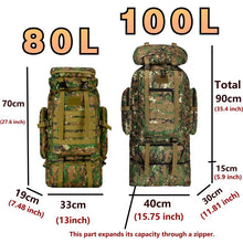 Load image into Gallery viewer, 80L/100L Mountaineering Bag Climb Bag Tactical Backpacks Large Backpack Outdoors Hiking