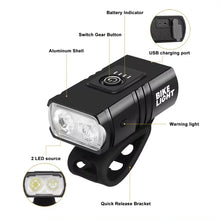 Load image into Gallery viewer, 2 T6 LED Bicycle Front Light Type-C Rechargeable Bicycle Headlamp