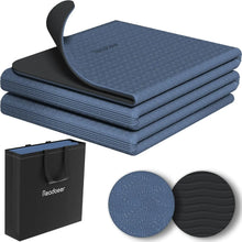 Load image into Gallery viewer, Foldable Travel Yoga Mat 6mm Thick with Carrying Bag