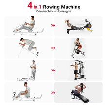 Load image into Gallery viewer, UMAY 4-in-1 ab-trainer combined rowing machine with adjustable height levels