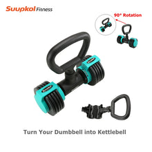 Load image into Gallery viewer, Suupkol Kettlebell Grip - Convert Dumbbells into Kettle and Barbell for Home Gym
