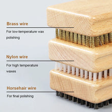 Load image into Gallery viewer, NEW 1PC Wooden Handle Brass/ Nylon/ Horsehair Ski Waxing Brush