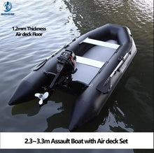 Load image into Gallery viewer, 2.3~3.3m Inflatable Sea Fishing Boat PVC Assault Boats with Air deck 1.2mm Anti-collision Speed Raft Kayak Rowing Accessories